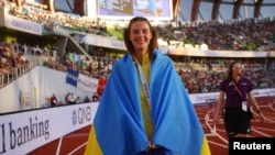Украинская прыгунья в высоту Ярослава Могучих завоевала вторую серебряную медаль на Чемпионате мира по легкой атлетике в Юджине, Орегон, 19 июля 2022 года