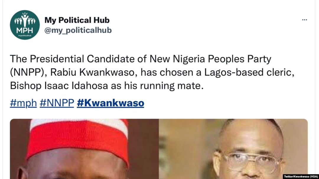 Finally, Kwankwaso announces Pastor Idahosa as running mate