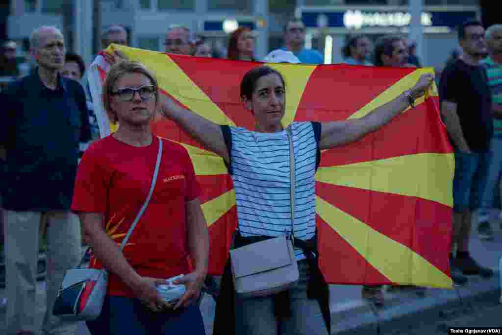 Ninth days of rallies in Skopje against the French proposal for start of EU negotiations, Skopje, North Macedonia