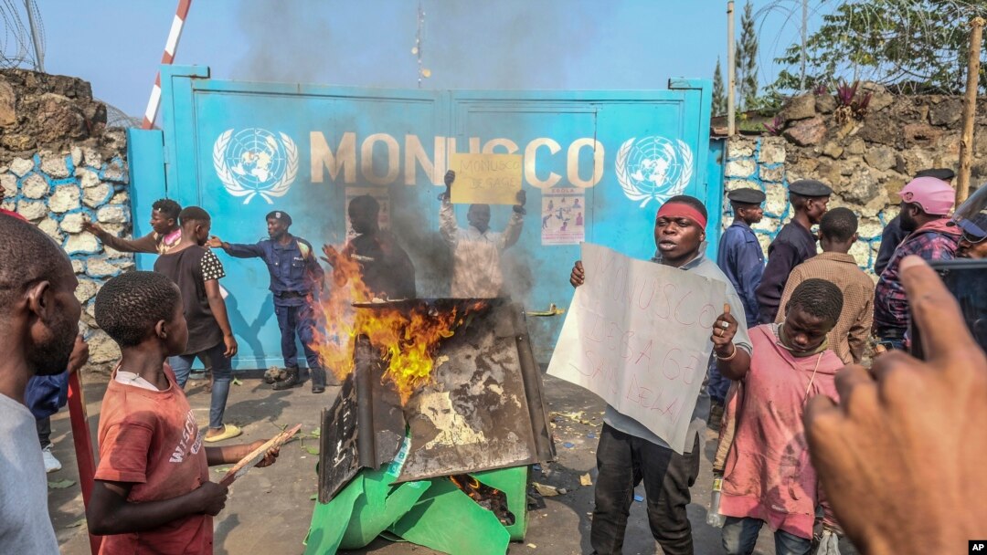 Abanyagihugu mu muiyerekano yiyamiriza MONUSCO