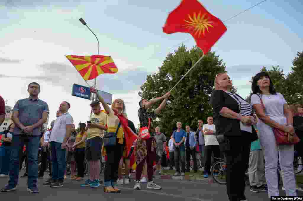 Ninth days of rallies in Skopje against the French proposal for start of EU negotiations, Skopje, North Macedonia