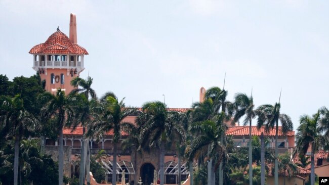 FILE - President Donald Trump's Mar-a-Lago estate, in Palm Beach, Fla., is shown on July 10, 2019. Former President Donald Trump says the FBI is conducting a search of the estate.