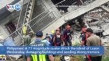 VOA60 World - 7.1 Earthquake hits Philippines hard, unknown casualties so far