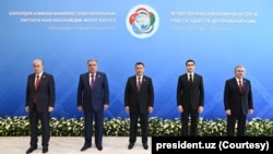 Central Asian leaders meet at a summit in Kyrgyzstan on July 21, 2022: Kazakhstan's Kassym-Jomart Tokayev, Tajikistan's Emomali Rahmon, Kyrgyzstan's Sadyr Japarov, Turkmenistan's Serdar Berdimuhamedov and Uzbekistan's Shavkat Mirziyoyev.