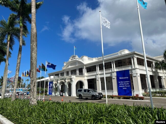 A general view of Grand Pacific Hotel, the venue for Pacific Islands Forum, in Suva, Fiji July 11, 2022. (REUTERS/Kirsty Needham)