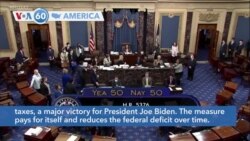 VOA60 America - US Senate Democrats Approve Climate, Tax Legislation