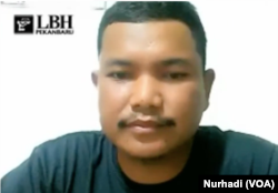 Noval Setiawan dari LBH Pekanbaru yang mengawal kasus gugatan warga kepada Pemkot Pekanbaru terkait sampah.