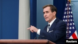 The daily press briefing is held at the White House in Washington