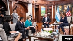El secretario de Seguridad Nacional estadounidense, Alejandro Mayorkas, viajó a Tegucigalpa, Honduras, el 26 de julio de 2022. 