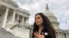 Lina Abu Akleh, the niece of slain Al Jazeera journalist Shireen Abu Akleh, speaks to the Associated Press at the U.S. Capitol during a trip to Washington, July 27, 2022.