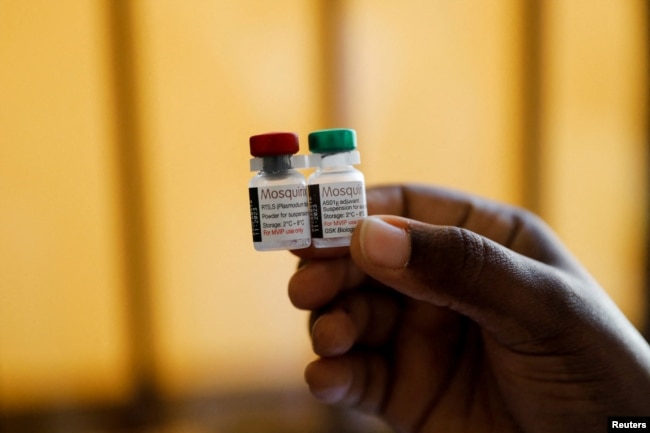 FILE - A nurse holds malaria vaccine vials at the Lumumba Sub-County hospital in Kisumu, Kenya, July 1, 2022. (REUTERS/Baz Ratner/File Photo)