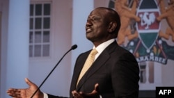 FILE - Kenyan Deputy President William Ruto speaks during a presidential debate in Nairobi, July 26, 2022, which was boycotted by the other main candidate, Raila Odinga.