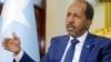 Somalia's President Hassan Sheikh Mohamud speaks during a Reuters interview inside his office at the presidential palace in Mogadishu, Somalia, May 28, 2022. 