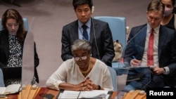 Постпред США при ООН Линда Томас-Гринфилд на заседании СБ ООН по ситуации в Украине, Нью-Йорк, 29 июля 2022 года