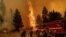 El incendio cerca de Jerseydale, condado de Mariposa, California, el 23 de julio de 2022. (Foto AP/Noah Berger)