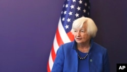 美国财政部长耶伦（Janet Yellen）周二在韩国首尔访问。（2022年7月19日）