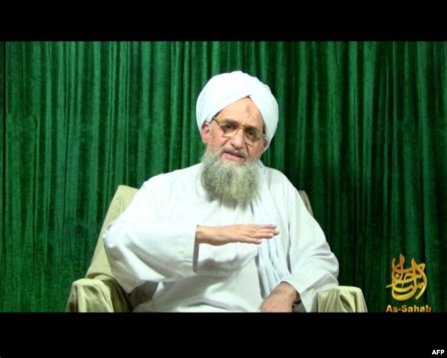 This image from video obtained on 11 Oct., 2011, courtesy of IntelCenter, shows Al-Qaida leader Ayman al-Zawahiri appearing in a video released by al-Qaida. (AFP PHOTO)