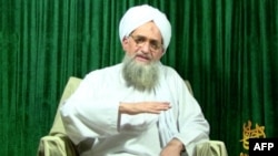 FILE - This still image obtained Oct. 11, 2011, courtesy of IntelCenter shows Ayman al-Zawahiri appearing in an al-Qaida video.