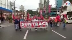 Panameños en protesta por precios de combustible