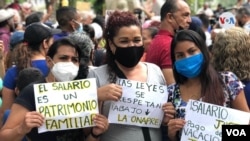 Los educadores han protestado en varias regiones de Venezuela exigiendo al gobierno de Nicolás Maduro el pago completo e inmediato de sus salarios y bonos vacacionales. [Foto: Álvaro Algarra]