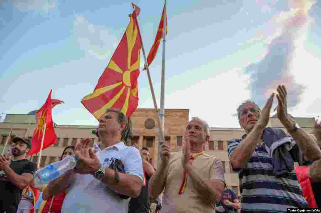 Ninth days of rallies in Skopje against the French proposal for start of EU negotiations, Skopje, North Macedonia