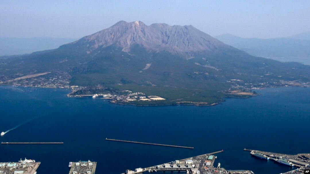 Volcano Sakurajima is seen on March 8, 2022, in Japan's southern prefecture of Kagoshima. Japan’s Meteorological Agency said a volcano on Japan’s southern main island of Kyushu erupted July 24, 2022, spewing ash and volcanic rocks, but there were no immed
