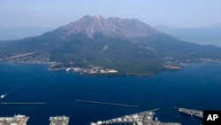 Volcano Sakurajima is seen on March 8, 2022, in Japan's southern prefecture of Kagoshima. Japan’s Meteorological Agency said a volcano on Japan’s southern main island of Kyushu erupted July 24, 2022, spewing ash and volcanic rocks, but there were no immed