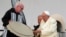 Pope Francis meets young people and elders at Nakasuk Elementary School Square in Iqaluit, Canada, July 29, 2022. The pope was at the capital of Nunavut to meet with Inuit Indigenous people, including survivors of residential schools, on his final day in Canada.