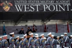 United States Military Academy graduating cadets arrive to their graduation ceremony of the U.S. Military Academy class 2021 at Michie Stadium on Saturday, May 22, 2021, in West Point, N.Y. (AP Photo/Eduardo Munoz Alvarez)