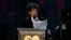 FILE - Musician Bob Dylan speaks at the 2015 MusiCares Person of the Year tribute honoring Bob Dylan in Los Angeles, California, Feb. 6, 2015. 