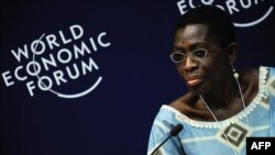 Antoinette M. Sayeh, Director, African Department, International Monetary Fund (IMF) gives her remarks during a panel discussion on financial market outlook on May 6, 2011.