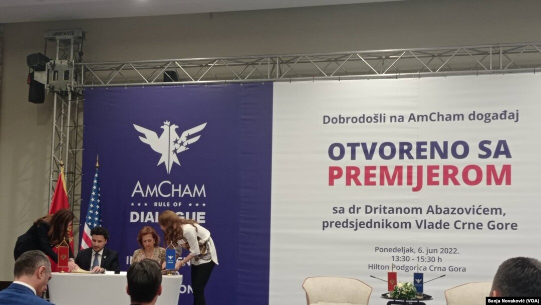 Potpisivanje Memoranduma o saradnji između Vlade Crne Gore i Američke privredne komore, u Podgorici, 6. juna 2022.