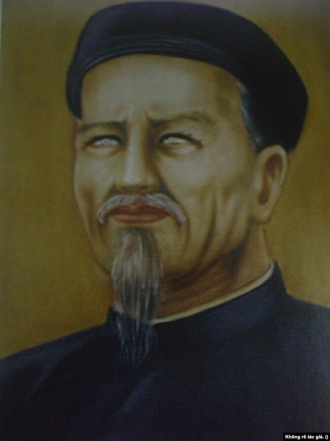 Tranh vẽ chân dung Nguyễn Đình Chiểu. Theo nội dung trên trang wikimedia, hình này chụp lại tranh vẽ chân dung Nguyễn Đình Chiểu tại đền thờ Nguyễn Đình Chiểu. Tác giả hình chụp: Không rõ.