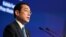 Japan's Prime Minister Fumio Kishida delivers the keynote address at the opening dinner of the 19th Shangri-La Dialogue in Singapore, June 10, 2022. 