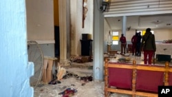 A side view of the sanctuary of St. Francis Catholic Church in Owo, Ondo state, Nigeria, June 5, 2022, after it was attacked by gunmen.