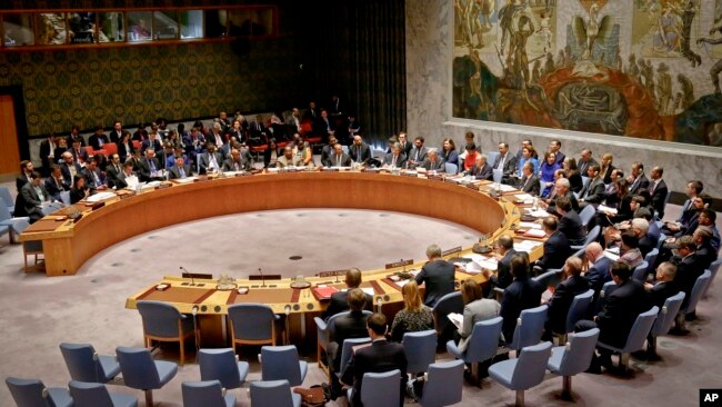 FILE - The Security Council meets Jan. 18, 2018, at U.N. headquarters.