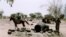 ARCHIVES - Le village de Khair Wajid au Darfour après avoir été brûlé par les milices "Janjaweed", avril 2004.