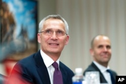 NATO Secretary-General Jens Stoltenberg attends a meeting with Secretary of Defense Lloyd Austin at the Pentagon, June 2, 2022, in Washington.