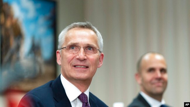 NATO Secretary-General Jens Stoltenberg attends a meeting with Secretary of Defense Lloyd Austin at the Pentagon, June 2, 2022, in Washington. 