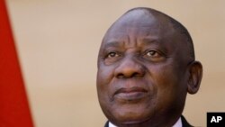 FILE - South Africa President Cyril Ramaphosa in Pretoria, South Africa, May 24, 2022.