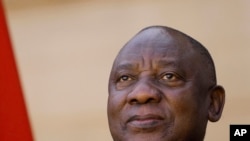 South Africa President Cyril Ramaphosa looks on at the Union Building in Pretoria, South Africa, May 24, 2022.