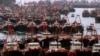 Hundreds of fishing vessels fill up Hong Kong's Aberdeen typhoon shelter on the first day of a two-month fishing ban in seas 12 degrees latitude north of the Beibu Gulf, also known as the Gulf of Tonkin, June 1, 2005.