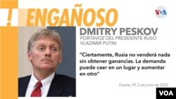 Dmitry Peskov es el portavoz de la presidencia de Rusia. [Gráfico: William Montealegre/VOA]