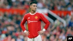 Dan wasan Manchester United Cristiano Ronaldo, 16 ga watan Afrilu, 2022