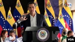 Juan Guaidó en conferencia de prensa en Caracas, el 14 de junio de 2022. [Foto: VOA / Álvaro Algarra]