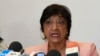 FILE - In this May 29, 2014 file photo, the then U.N. Human Rights Commissioner Navi Pillay speaks during a press conference in Rabat, Morocco.
