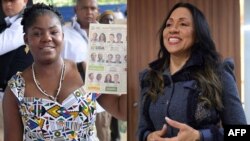 Composición de fotos de las candidatas a la vicepresidencia de Colombia. A la izquierda, la candidata por la coalición Pacto Histórico, Francia Márquez. A la derecha, la candidata por el partido Liga de Gobernantes Anticorrupción, Marelen Castillo. [Fotos: AFP]