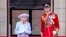 Queen Elizabeth II and the Duke of Kent watch from the balcony of Buckingham Place after the Trooping the Color ceremony in London, June 2, 2022, on the first of four days of celebrations to mark the Platinum Jubilee.