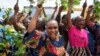 Market women protest outside Palace of Olowo of Owo, following Sunday's church attack at the St. Francis Catholic Church in Owo, Nigeria, June 7, 2022. Before the church attack, Ondo had been considered one of Nigeria's most peaceful states. 