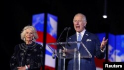 Britain's Prince Charles speaks to the crowd during Queen Elizabeth's Platinum Jubilee concert in front of Buckingham Palace, London, June 4, 2022.